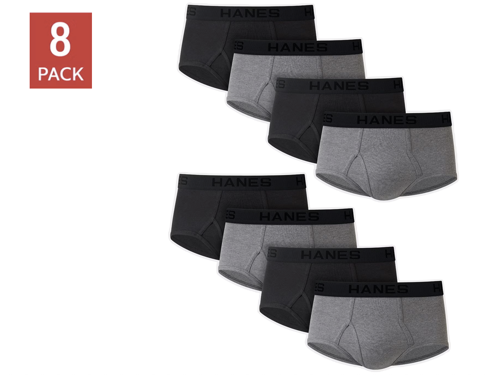 Hanes Men's Best Brief, Assorted Black/Grey (8-Pack)