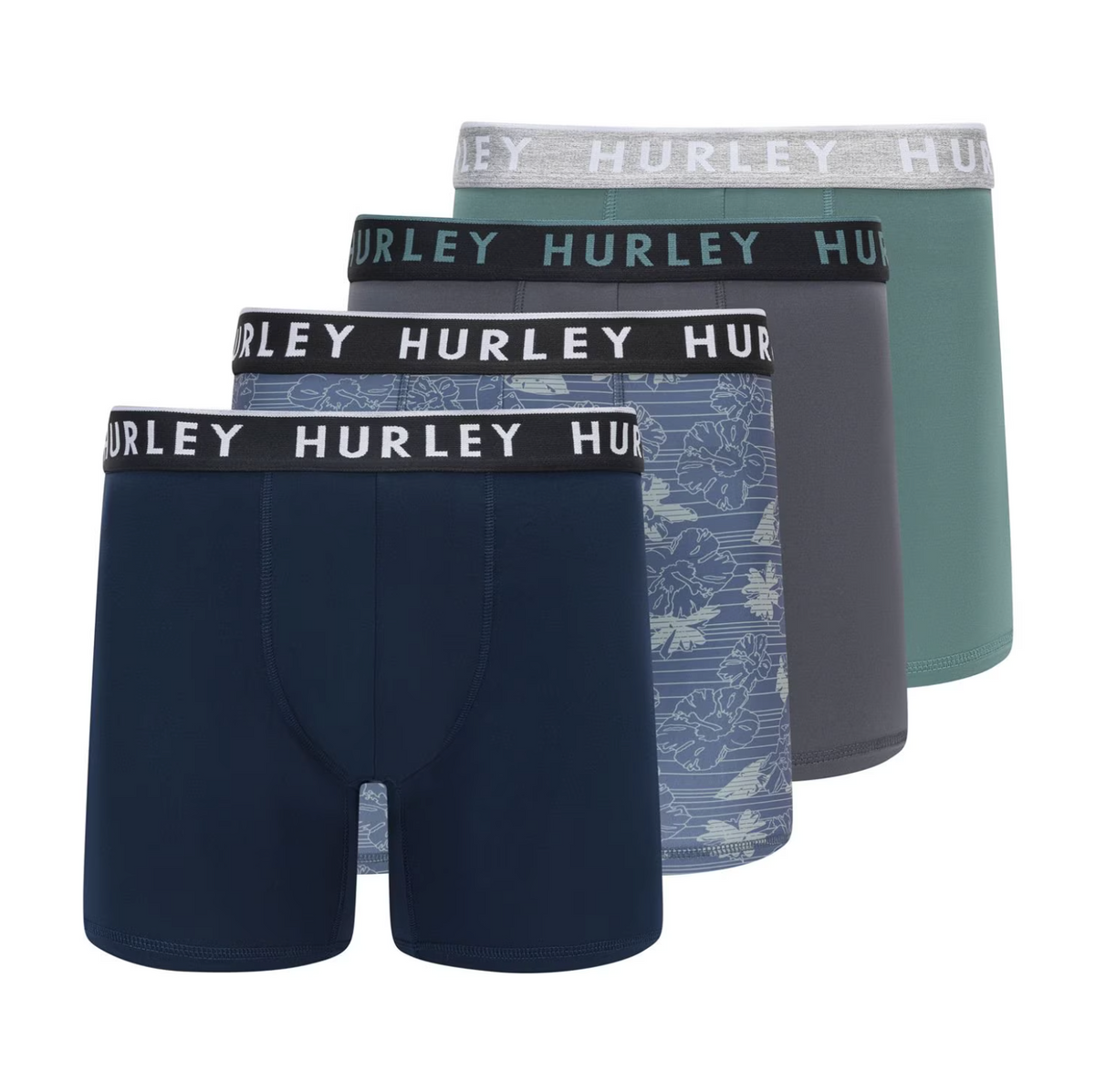 Hurley Men's Mens Boxer Brief, Assorted Colors (4-Pack)