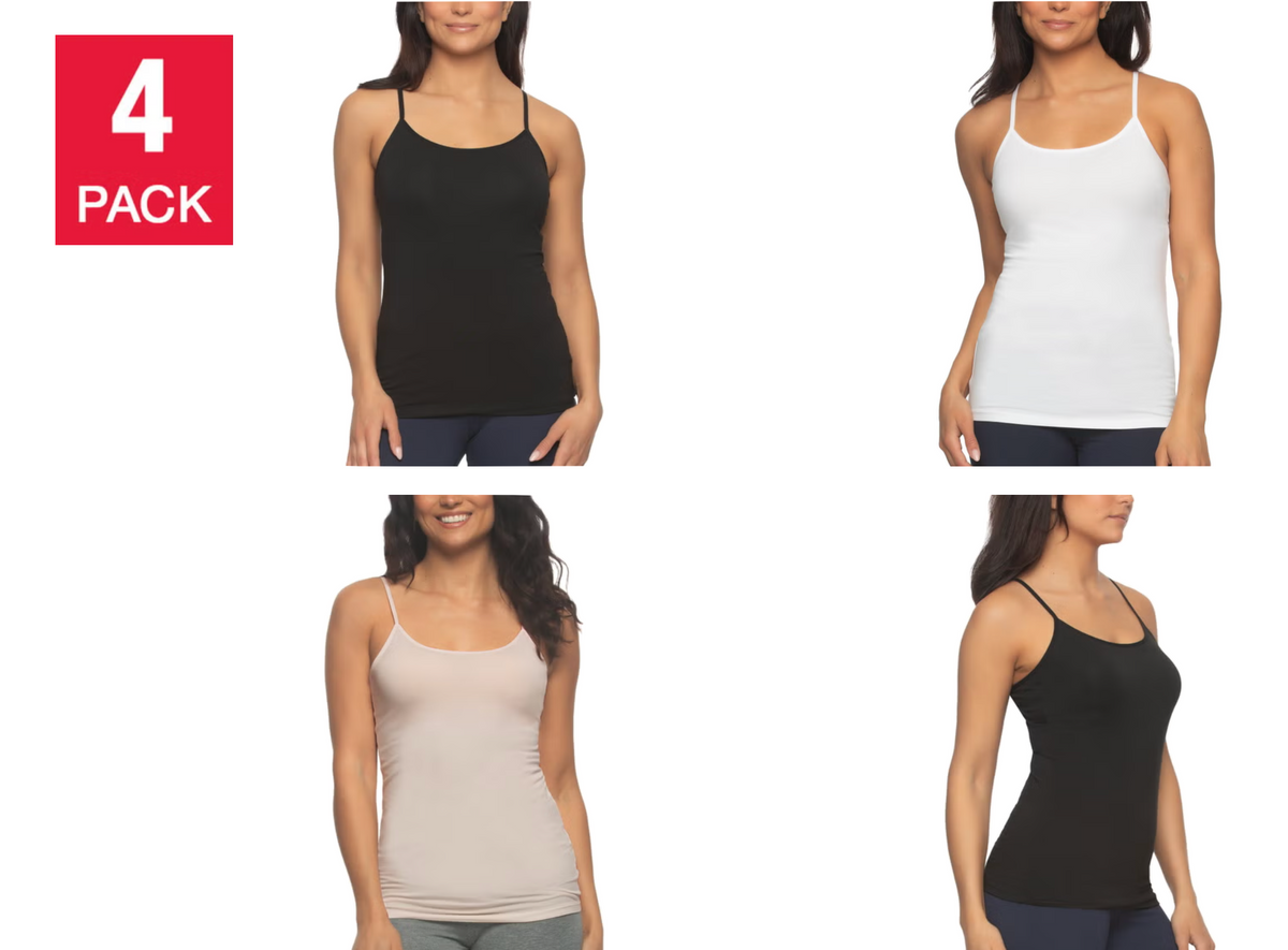 Felina Women's Cotton Stretch Camisole, (4-Pack)