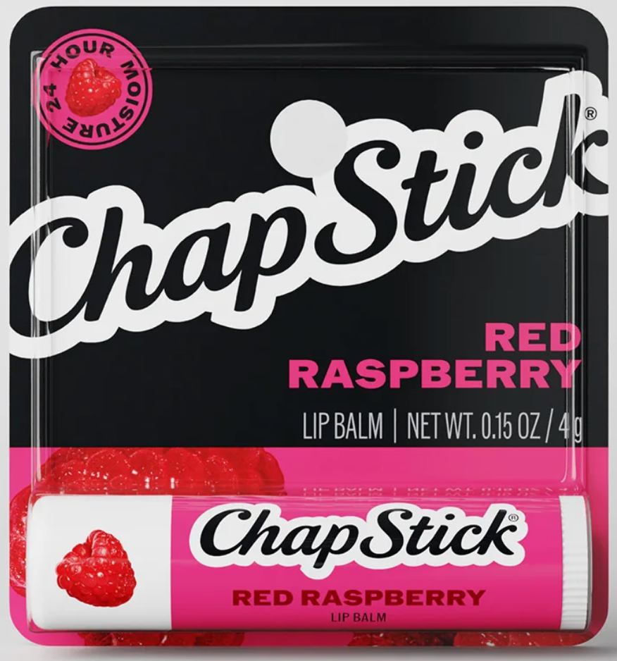 Chapstick Classic Lip Balm, SPF 15, Broad Spectrum, Red Raspberry (3-Pack)