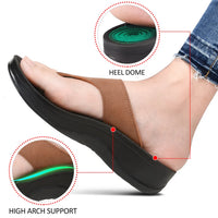 Aerothotic Women's Comfortable Arch Support Sandal, Shale, Brown (L0817)