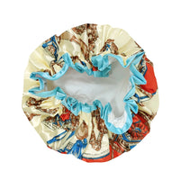 Wrapables Reusable Women's Waterproof Shower Caps, Royal
