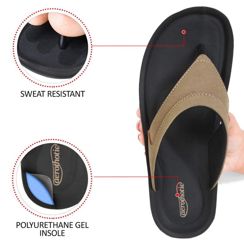 Aerothotic Women's Comfortable Slides, Terrene, khaki (L1324)