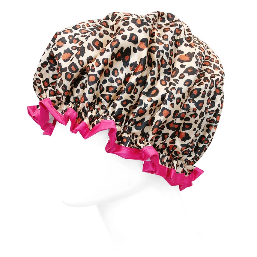 Wrapables Double Layer Waterproof Shower Caps, Retro Floral (Set of 4)