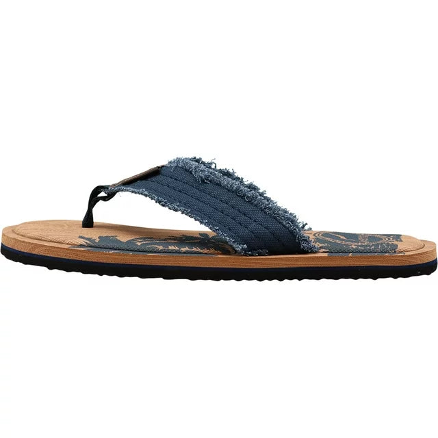 NORTY Mens Flip Flops Adult Male Beach Thong Sandals, Indigo Canvas (13117)