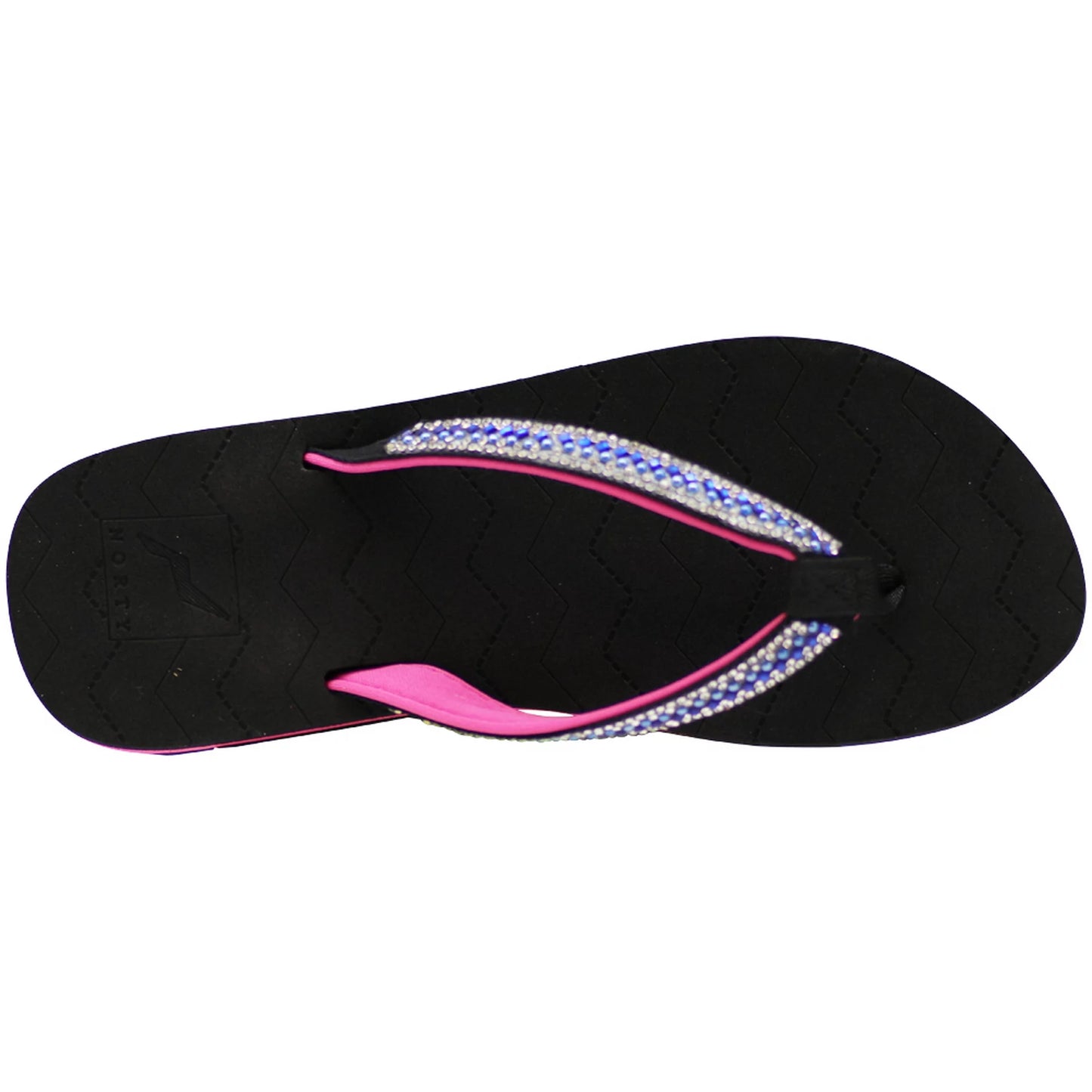 NORTY Womens Flip Flops Adult Female Sandals Black Gem (12055)
