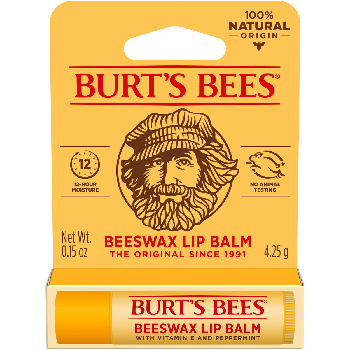 Burt's Bees 100% Natural Origin Moisturizing Beeswax Lip Balm