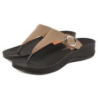 Aerothotic Women's Comfortable Arch Support Sandal, Shale, Khaki (L0817)