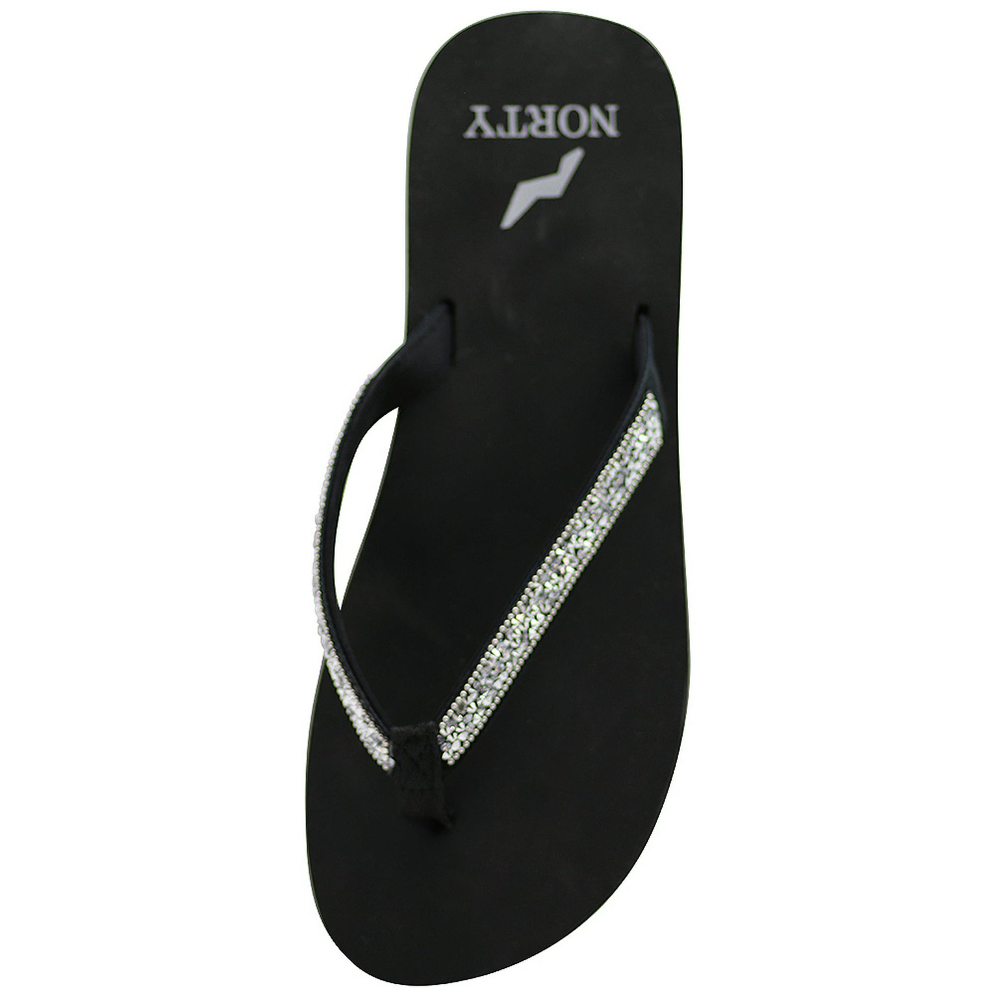 NORTY Women's Flip Flops Adult Female Sandals Black Gem (12051)