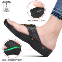Aerothotic - Women's Walking Thong Sandals, Idelle - Black (L0360)