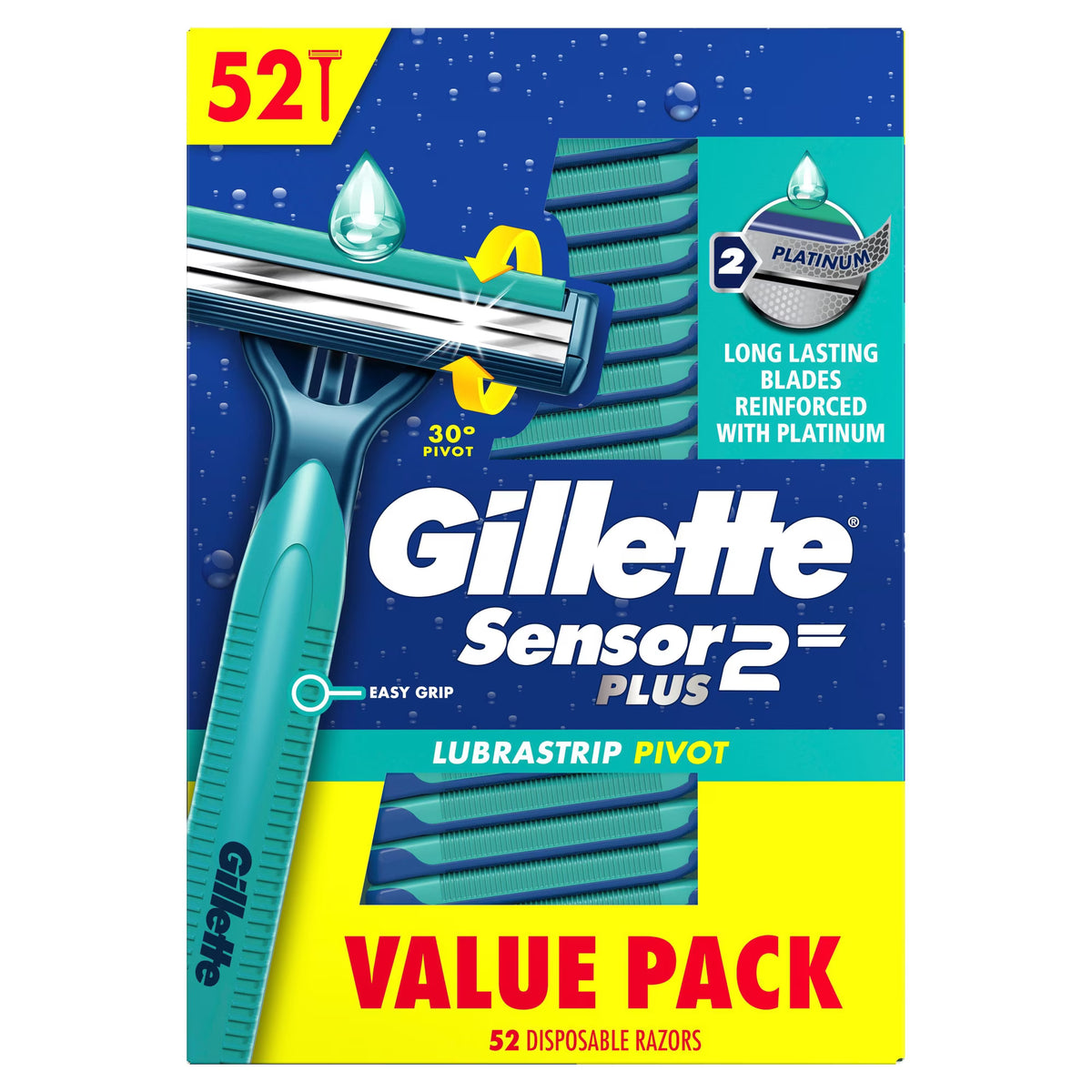 Gillette Sensor 2 Plus Disposable Razors (52-Count)