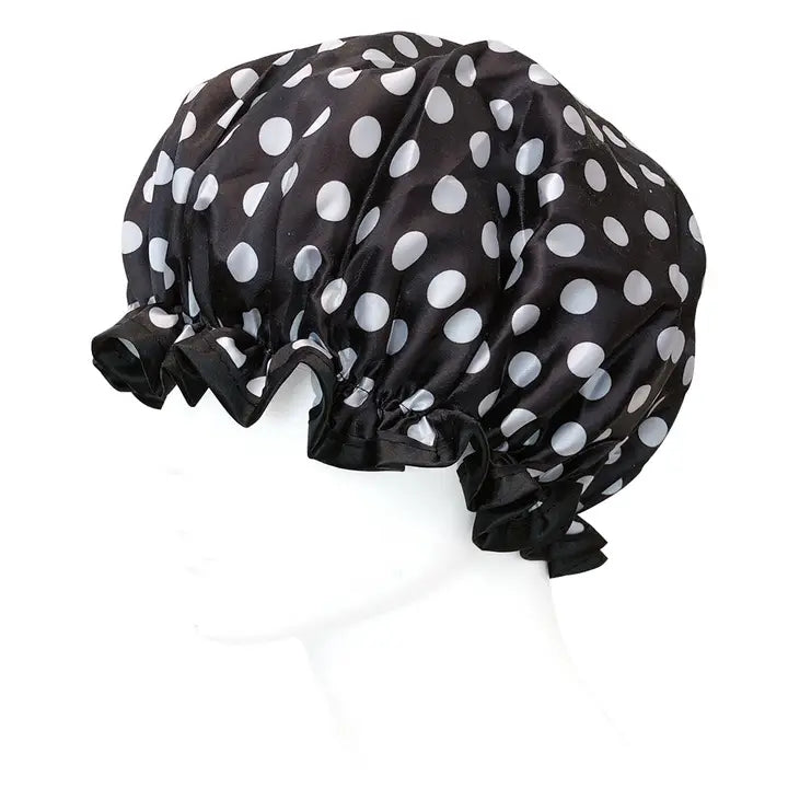 Wrapables Double Layer Waterproof Shower Caps, Animal Print & Dots (Set of 4)
