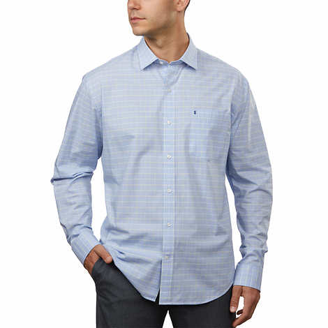 Izod Men’s Soft Wash Essentials, Light Blue Dress Shirt