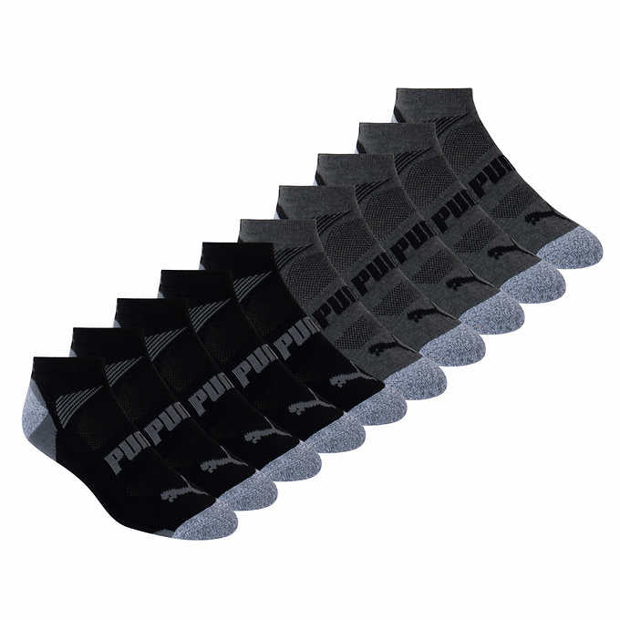 PUMA Men's No Show Sock (12-16) Black (10-Pair)
