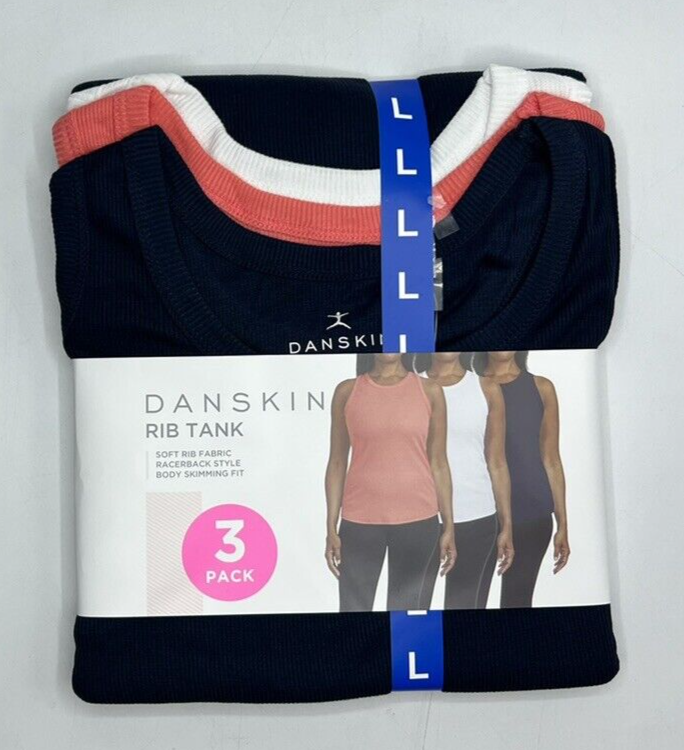 Danskin Ladies' Soft Ribbed Active Top Racerback Tank (3-Pack)