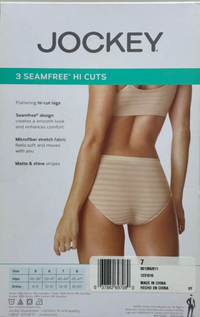 Jockey Ladies Seamfree Hi-Cut Briefs, Assorted Colors (3-Pack)