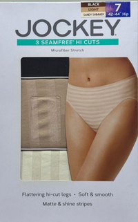 Jockey Ladies Seamfree Hi-Cut Briefs, Assorted Colors (3-Pack)