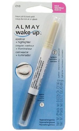 ALMAY Wake Up Eyeliner and Highlighter, Black Jolt/Iced Gold 010 - oddros.shop