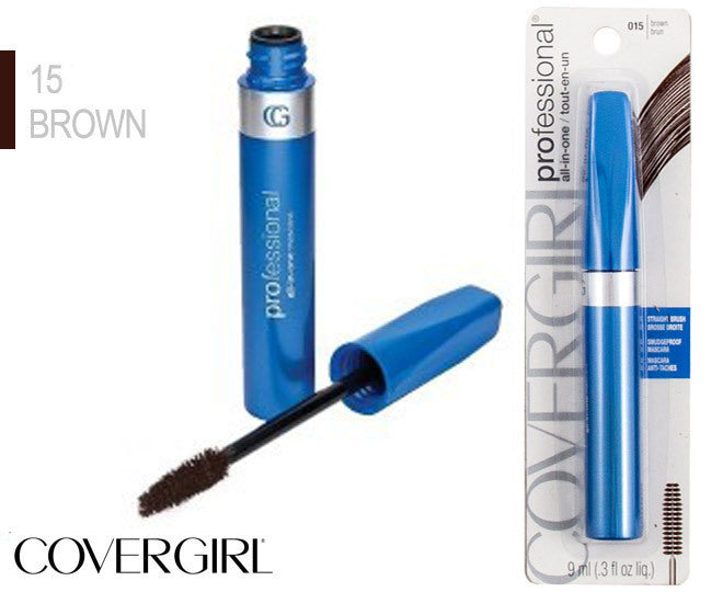 COVERGIRL Professional All In One Straight Brush Mascara, Brown 015, 0.3 Oz - oddros.shop