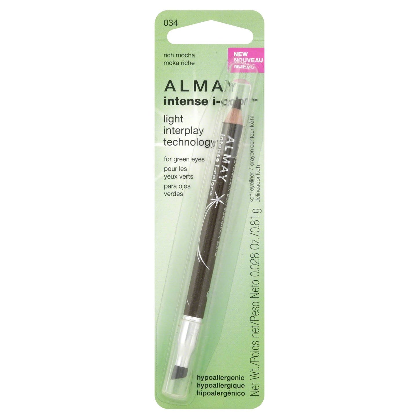 ALMAY Intense I-Color Eyeliner, Kohl for Green Eyes, Rich Mocha 034 - oddros.shop