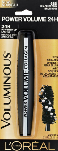 L'Oreal Voluminous Power Volume 24H Mascara, 686 Black Brown - oddros.shop