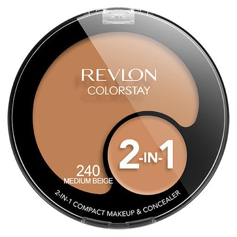 Revlon Colorstay 2-in-1 Compact Makeup & Concealer- Medium Beige 240 - oddros.shop