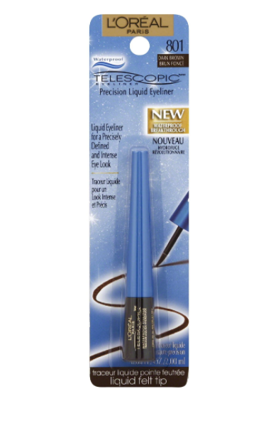 L'Oreal Paris Telescopic Waterproof Liquid Precision Eyeliner, 801 Dark Brown - oddros.shop