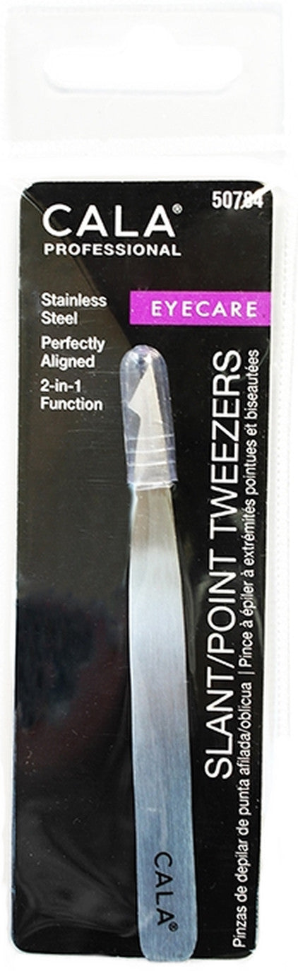 CALA PROFESSIONAL Stainless Steel Slanted / Point Tip Tweezers - oddros.shop