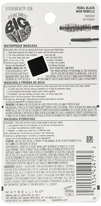 MAYBELLINE The Falsies Big Eyes Waterproof Mascara, Rebel Black 208, 0.29 Fl Oz - oddros.shop