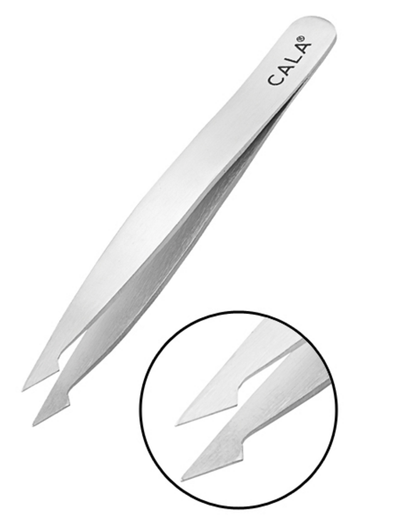 CALA PROFESSIONAL Stainless Steel Slanted / Point Tip Tweezers - oddros.shop