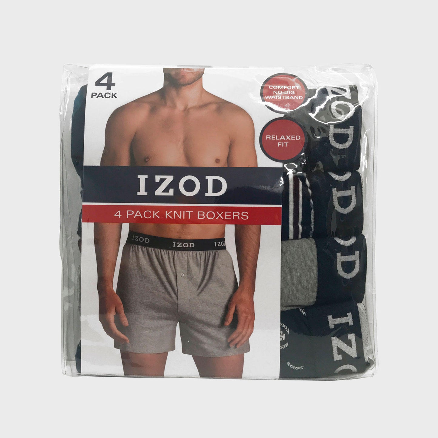 IZOD Men's Knit Boxer, Large (4-pack)