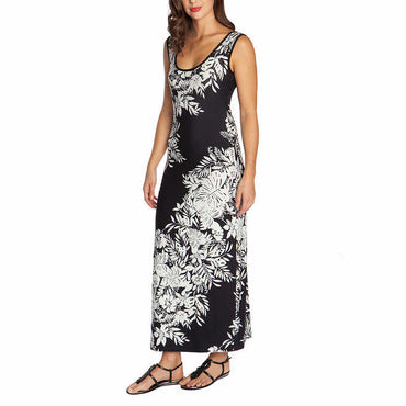 Mario Serrani Ladies' Maxi Dress, Black & White Floral - oddros.shop