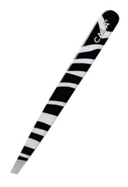 CALA PROFESSIONAL Animal Print Slanted Tweezer - Zebra - oddros.shop