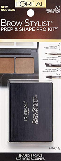 L'OREAL Brow Stylist Prep and Shape Pro Brow Kit - 387 Medium To Dark - oddros.shop