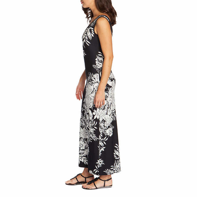 Mario Serrani Ladies' Maxi Dress, Black & White Floral - oddros.shop