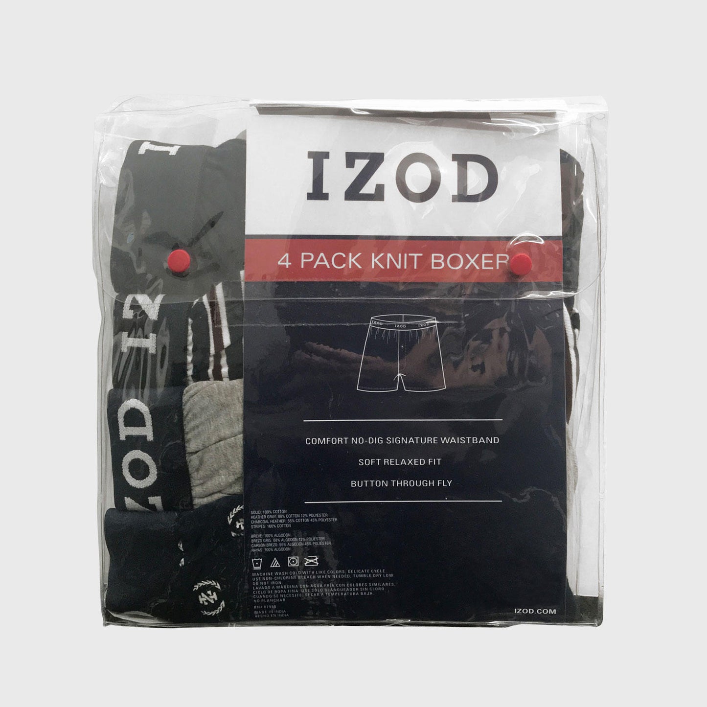 IZOD Men's Knit Boxer, XX-Large (4-pack)
