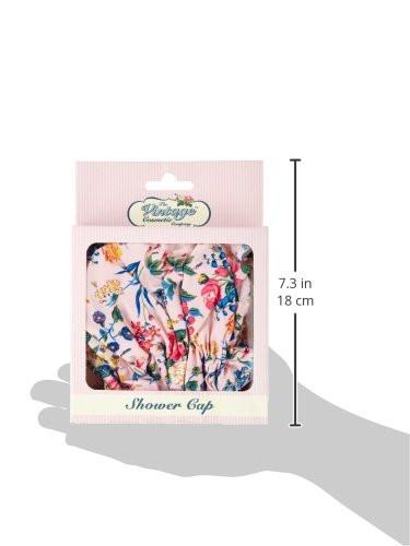 The Vintage Cosmetic Company - Shower Cap Pink Floral Satin - oddros.shop