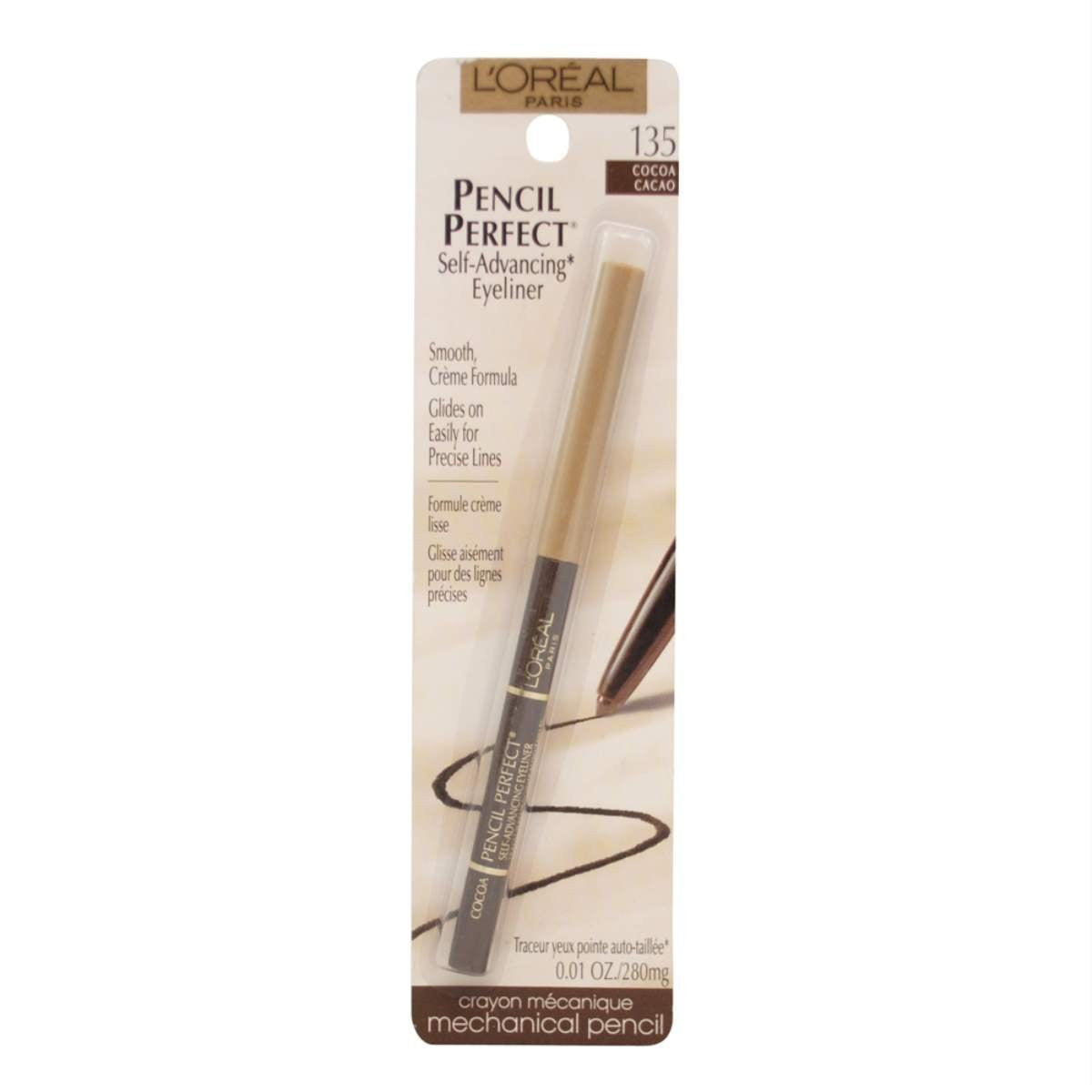 L'Oreal Paris Pencil Perfect Self-Advancing Eyeliner, 135 Cocoa - oddros.shop