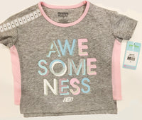 Skechers Girls Active Sport Tee Shirt “Awe Some Ness” (Size 4) - oddros.shop