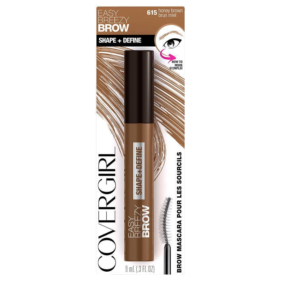 COVERGIRL Easy Breezy Brow Shape + Define Brow Mascara, 615 Honey Brown - oddros.shop