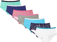 Calvin Klein Girls Hipster Panties Cotton Stretch Logo Waistband Tagless (7 Pack)