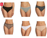 Felina Women's - Hi Cut Cotton Stretch Panties (6 Pack) - oddros.shop