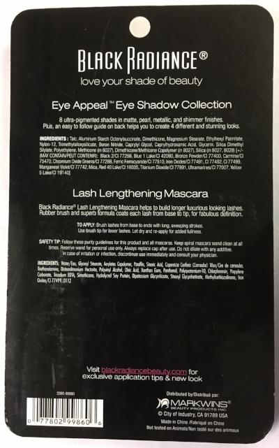 Black Radiance 8 Palette Eyeshadow Downtown Browns & Mascara Instant Eye Appeal 8026 - oddros.shop