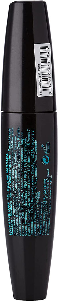 W7 COSMETICS Gelore Lashes Gel Volume Mascara, Blackest Black