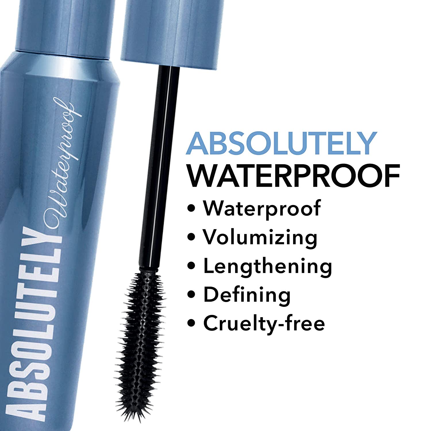 W7 COSMETICS Absolutely Waterproof Mascara, Black