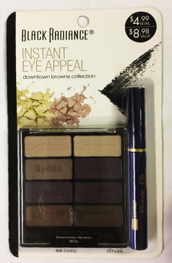 Black Radiance 8 Palette Eyeshadow Downtown Browns & Mascara Instant Eye Appeal 8026 - oddros.shop