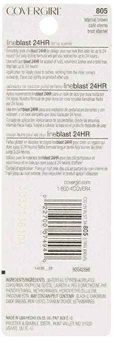 COVERGIRL Lineblast 24 Hour Eyeliner, Eternal Brown 805, 0.02 Ounce - oddros.shop