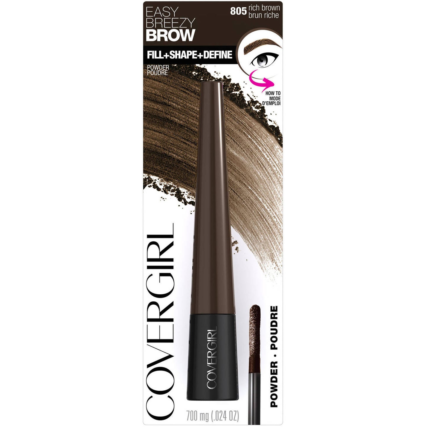 CoverGirl Easy Breezy Brow Fill Plus Shape Define Eyebrow Powder, 805 Rich Brown - oddros.shop