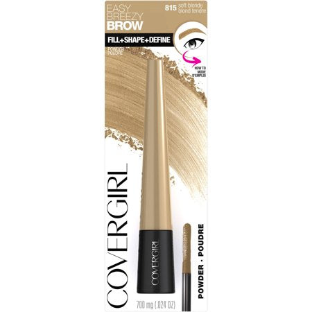 CoverGirl Easy Breezy Brow Fill Plus Shape Define Eyebrow Powder, 815 Soft Blonde - oddros.shop