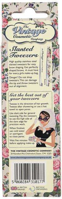 The Vintage Cosmetic Company Slanted Tweezers, Floral - oddros.shop